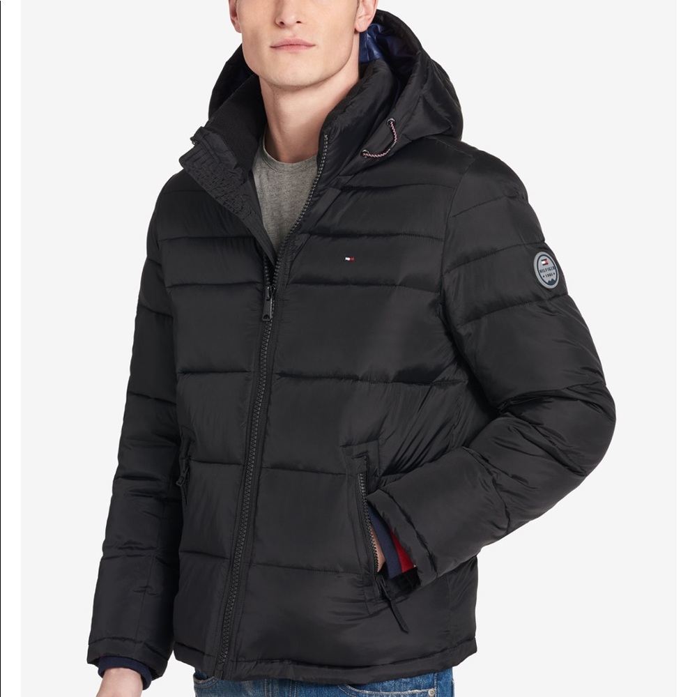 Tommy Hilfiger quilted puffer jacket size M black